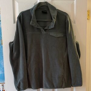 Men's Olive Green Fleece Pullover Jacket
